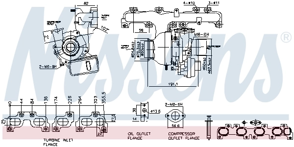 Turbina Nissens 93348 preço, a partir de 664,00 USD