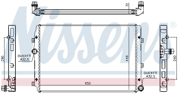 Radiador de esfriamento de motor 65309 Nissens