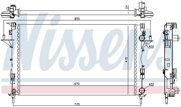 Radiador de esfriamento de motor 63813 Nissens