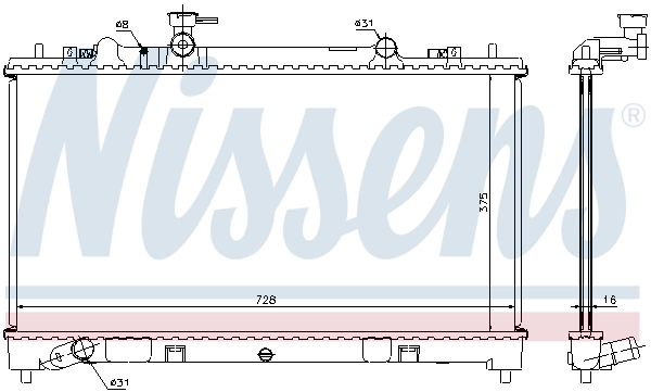 Radiador de esfriamento de motor Nissens 68509
