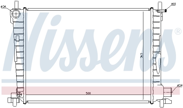 Radiador de esfriamento de motor Mazda 1E0715200