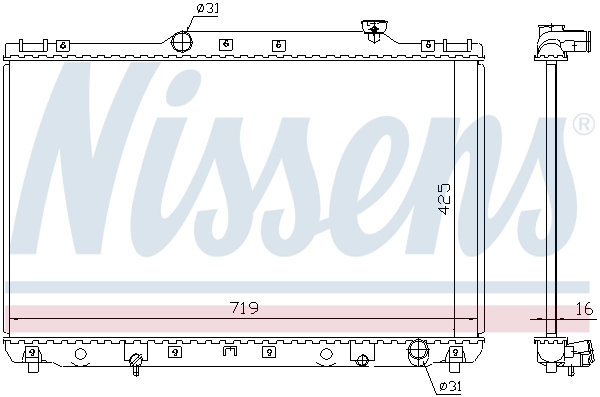 Radiador de esfriamento de motor Nissens 64769A