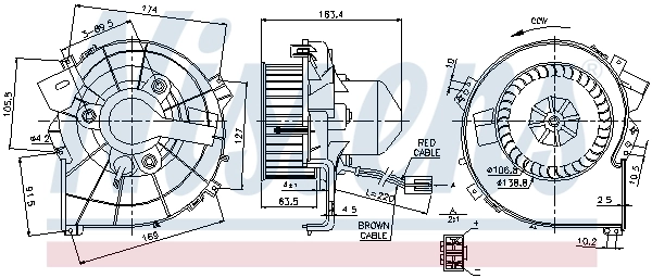 Motor de ventilador de forno (de aquecedor de salão) Nissens 87080