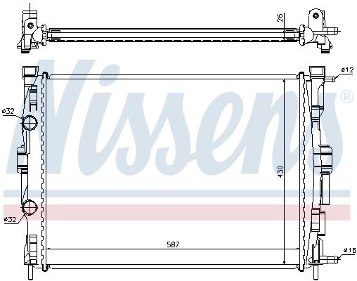 Radiador de esfriamento de motor 63765A Nissens