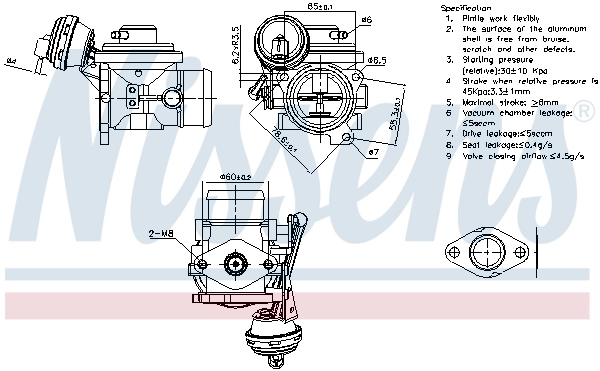 Válvula EGR de recirculação dos gases 98302 Nissens