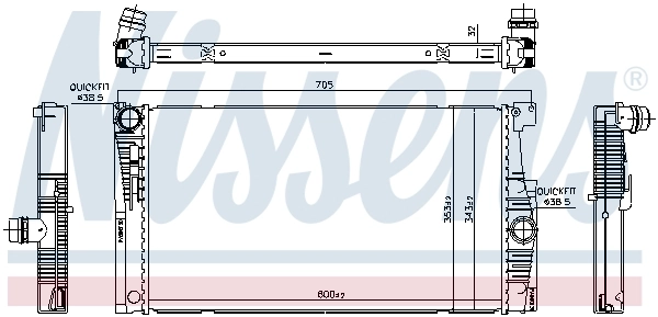 Radiador de esfriamento de motor Nissens 60839