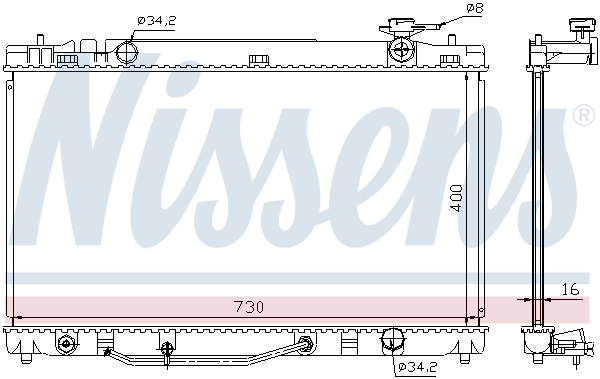 Radiador de esfriamento de motor 646808 Nissens