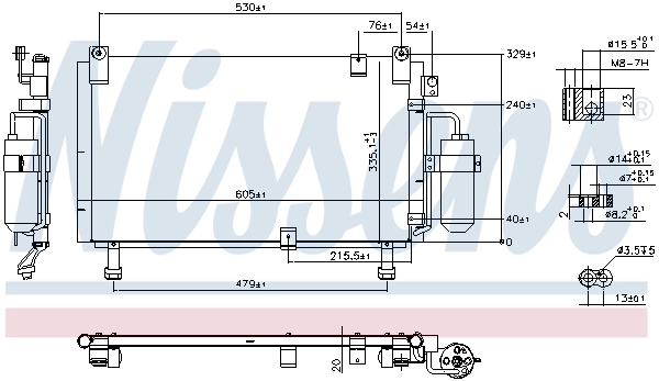 941153 Nissens Radiador de aparelho de ar condicionado