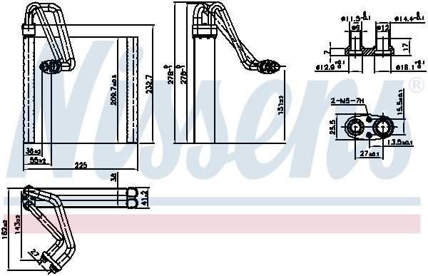 Vaporizador de aparelho de ar condicionado Nissens 92354
