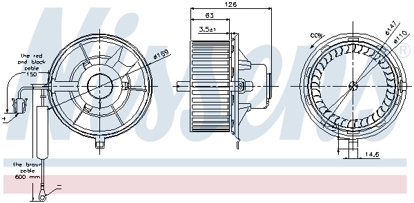 Motor de ventilador de forno (de aquecedor de salão) Nissens 87031