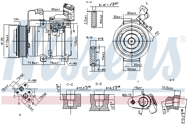 Compressor de aparelho de ar condicionado 89586 Nissens