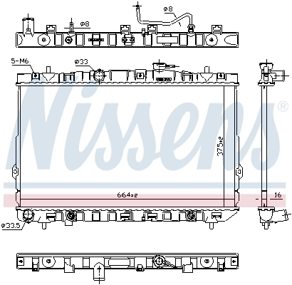 Radiador de esfriamento de motor Nissens 67025
