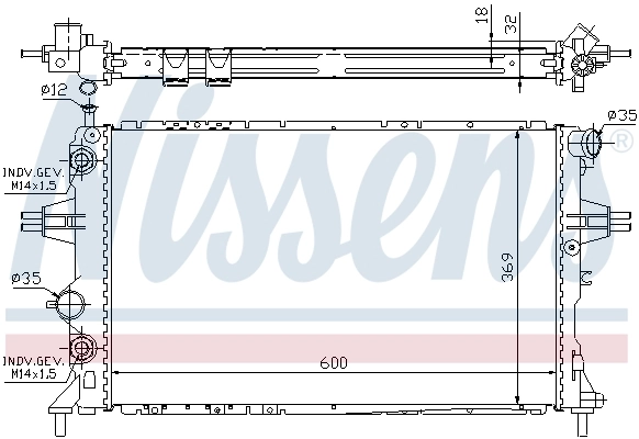 Radiador de esfriamento de motor 63247A Nissens