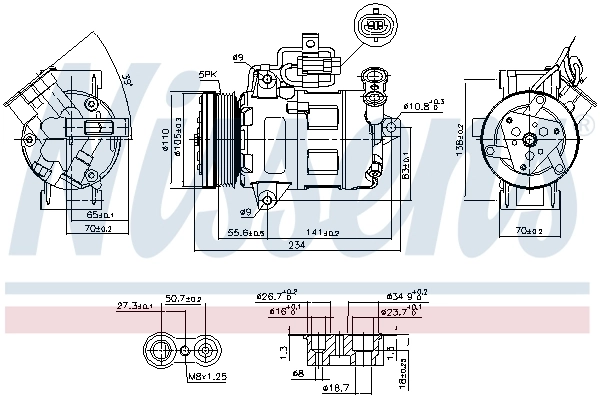 Compressor de aparelho de ar condicionado 89216 Nissens