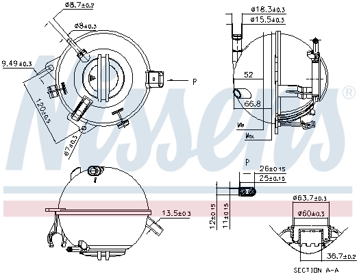Tanque de expansão do sistema de esfriamento 996116 Nissens