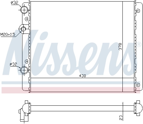 Radiador de esfriamento de motor 652341 Nissens