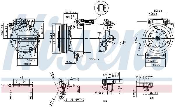 Compressor de aparelho de ar condicionado Nissens 89608
