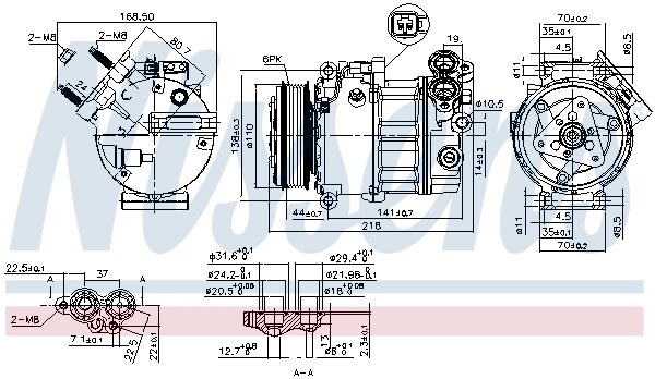 890125 Nissens Compressor de aparelho de ar condicionado