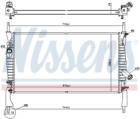 Radiador de esfriamento de motor 69225 Nissens