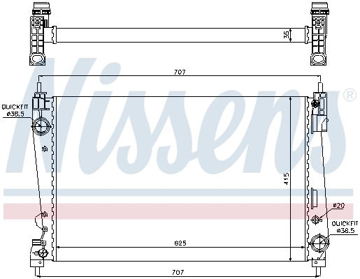 Radiador de esfriamento de motor 61916 Nissens