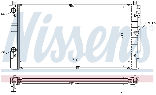 Radiador de esfriamento de motor Nissens 65238A