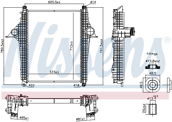 Radiador de intercooler MAN 81061300190