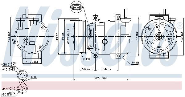 Compressor de aparelho de ar condicionado 89221 Nissens