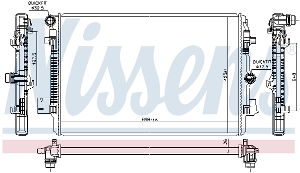606720 Nissens Radiador de esfriamento de motor