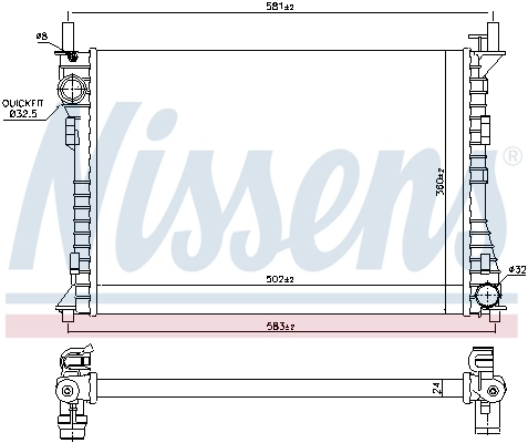 Radiador de esfriamento de motor 69224 Nissens