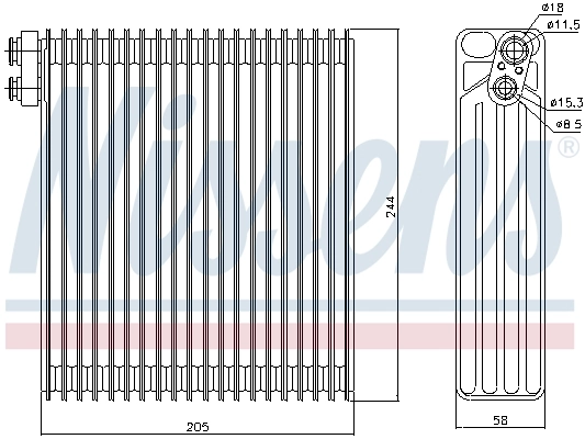 Vaporizador de aparelho de ar condicionado 92302 Nissens
