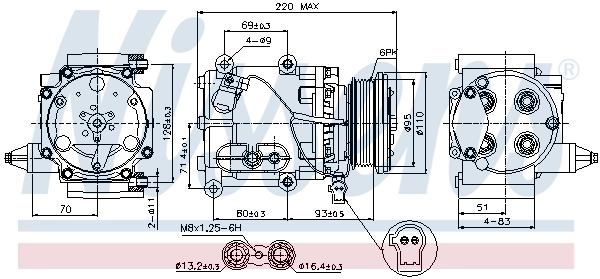 Compressor de aparelho de ar condicionado 89228 Nissens