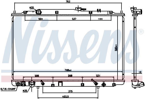 Radiador de esfriamento de motor 69482 Nissens