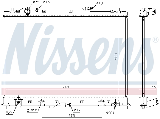Radiador de esfriamento de motor 68525 Nissens
