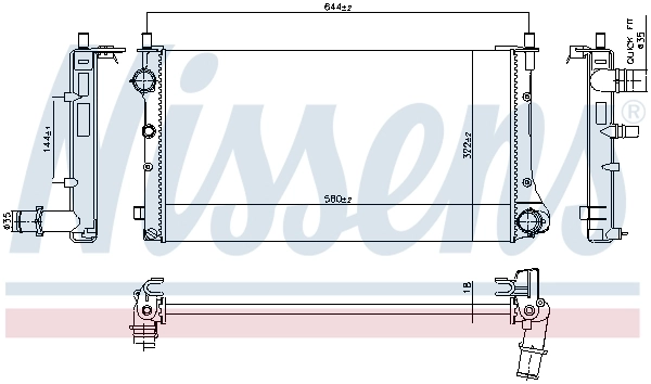 Radiador de esfriamento de motor 51759806 Fiat/Alfa/Lancia
