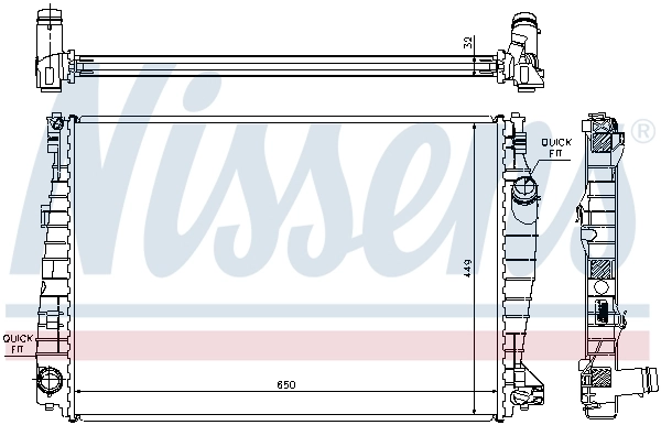 Radiador de esfriamento de motor 60061 Nissens
