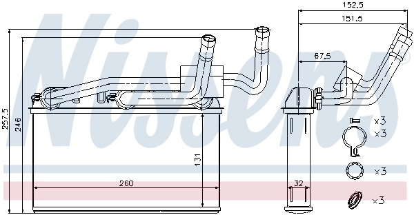 Radiador de forno (de aquecedor) Nissens 70529