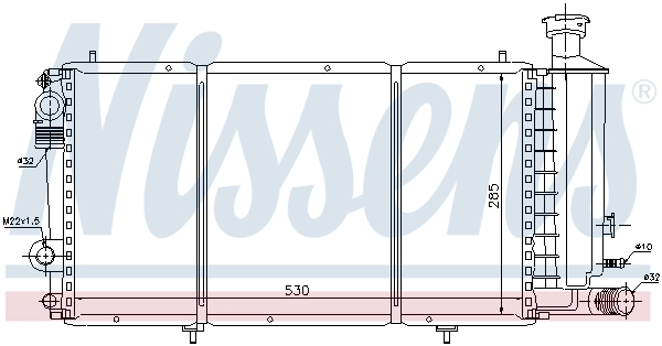 Radiador de esfriamento de motor 61357 Nissens