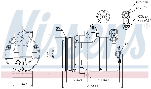 Compressor de aparelho de ar condicionado 89197 Nissens