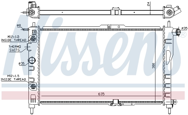 Radiador de esfriamento de motor 616521 Nissens