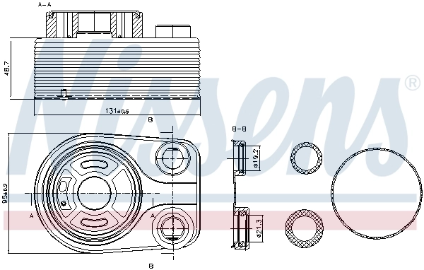 Radiador de óleo (frigorífico), debaixo de filtro Nissens 90705