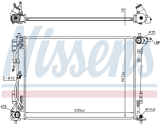 Radiador de esfriamento de motor Nissens 606604
