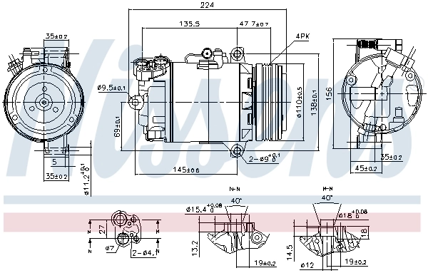 89483 Nissens Compressor de aparelho de ar condicionado
