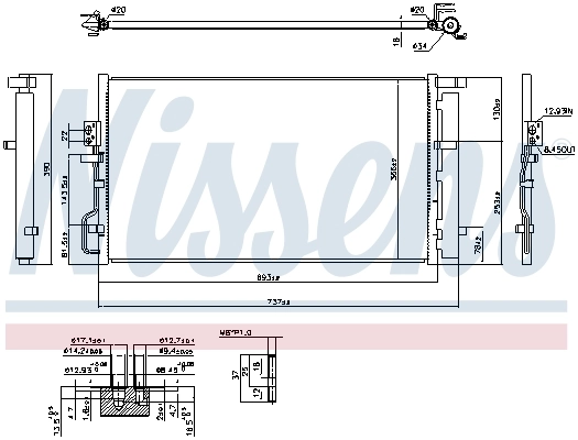 941063 Nissens Radiador de aparelho de ar condicionado