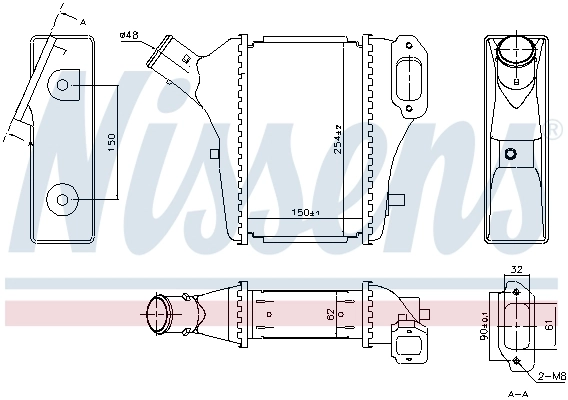 Radiador de intercooler 961421 Nissens
