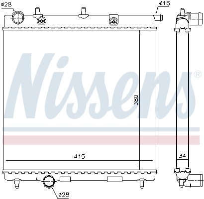 Radiador de esfriamento de motor Nissens 63505