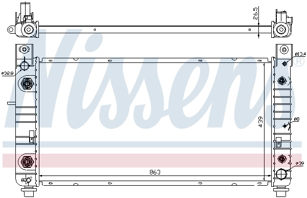 Radiador de esfriamento de motor 69091 Nissens