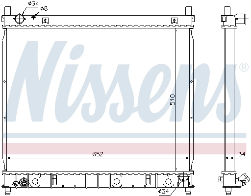 Radiador de esfriamento de motor 61642 Nissens