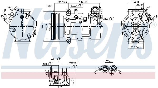 Compressor de aparelho de ar condicionado Nissens 890776 preço, a partir de 364,98 USD