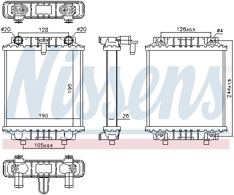 Radiador de esfriamento de motor adicional 60339 Nissens