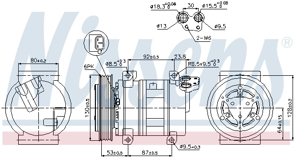 Compressor de aparelho de ar condicionado 89330 Nissens